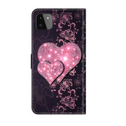 For Samsung Galaxy A22 5G Crystal 3D Shockproof Protective Leather Phone Case(Lace Love)
