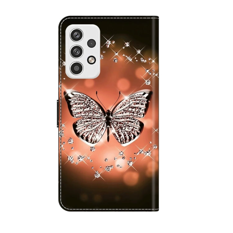 For Samsung Galaxy A23 5G Crystal 3D Shockproof Protective Leather Phone Case(Crystal Butterfly)