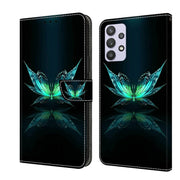 For Samsung Galaxy A32 5G Crystal 3D Shockproof Protective Leather Phone Case(Reflection Dutterfly)