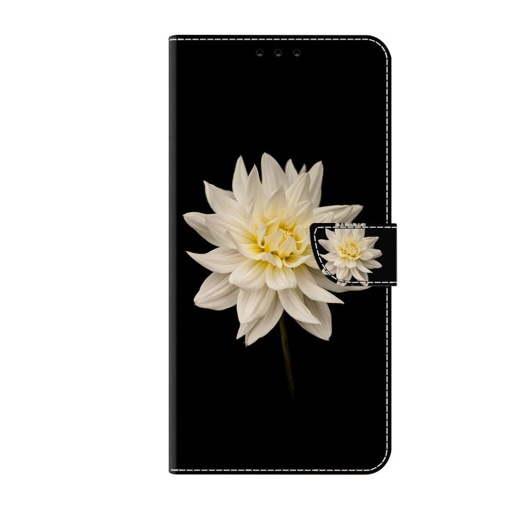 For Samsung Galaxy A32 5G Crystal 3D Shockproof Protective Leather Phone Case(White Flower)