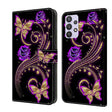 For Samsung Galaxy A32 5G Crystal 3D Shockproof Protective Leather Phone Case(Purple Flower Butterfly) - free shipping - PMC TechLife - Order now!