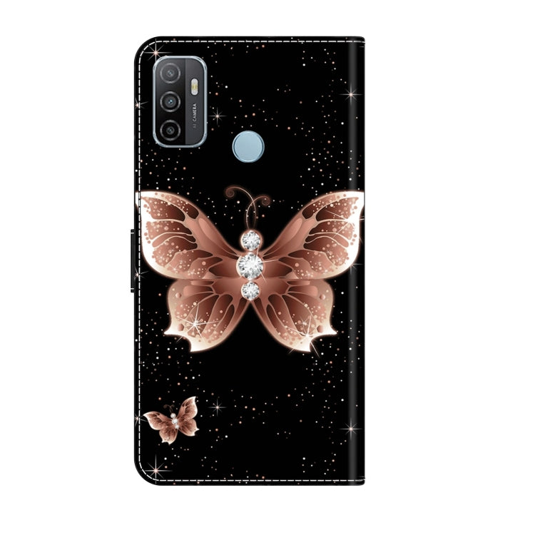 For Samsung Galaxy A33 5G Crystal 3D Shockproof Protective Leather Phone Case(Pink Diamond Butterfly)