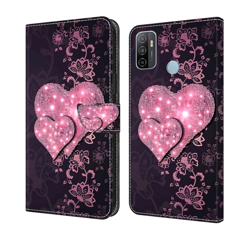 For Samsung Galaxy A33 5G Crystal 3D Shockproof Protective Leather Phone Case(Lace Love)