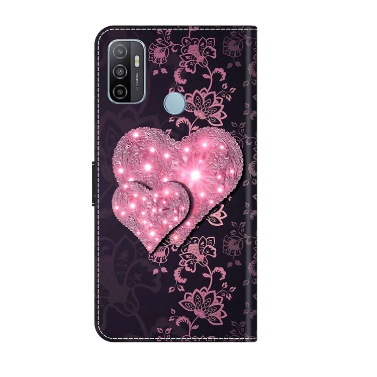 For Samsung Galaxy A33 5G Crystal 3D Shockproof Protective Leather Phone Case(Lace Love)