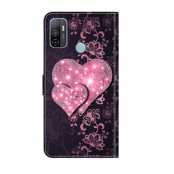 For Samsung Galaxy A33 5G Crystal 3D Shockproof Protective Leather Phone Case(Lace Love)