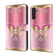 For Samsung Galaxy A34 5G Crystal 3D Shockproof Protective Leather Phone Case(Pink Bottom Butterfly) - free shipping - PMC TechLife - Order now!