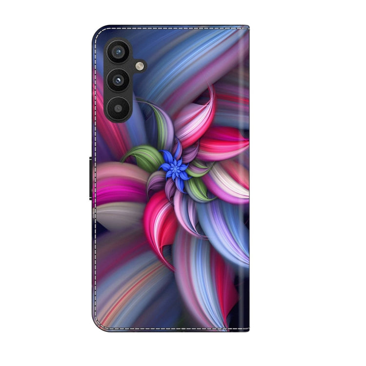 For Samsung Galaxy A34 5G Crystal 3D Shockproof Protective Leather Phone Case(Colorful Flower)