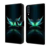 For Samsung Galaxy A50 Crystal 3D Shockproof Protective Leather Phone Case(Reflection Dutterfly)