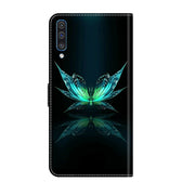For Samsung Galaxy A50 Crystal 3D Shockproof Protective Leather Phone Case(Reflection Dutterfly)
