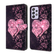 For Samsung Galaxy A52 / A52s 5G Crystal 3D Shockproof Protective Leather Phone Case(Lace Love)