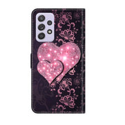 For Samsung Galaxy A52 / A52s 5G Crystal 3D Shockproof Protective Leather Phone Case(Lace Love)