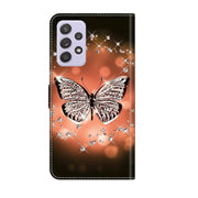 For Samsung Galaxy A52 / A52s 5G Crystal 3D Shockproof Protective Leather Phone Case(Crystal Butterfly)