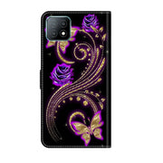 For Samsung Galaxy A53 Crystal 3D Shockproof Protective Leather Phone Case(Purple Flower Butterfly)