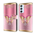 For Samsung Galaxy A54 5G Crystal 3D Shockproof Protective Leather Phone Case(Pink Bottom Butterfly) - free shipping - PMC TechLife - Order now!