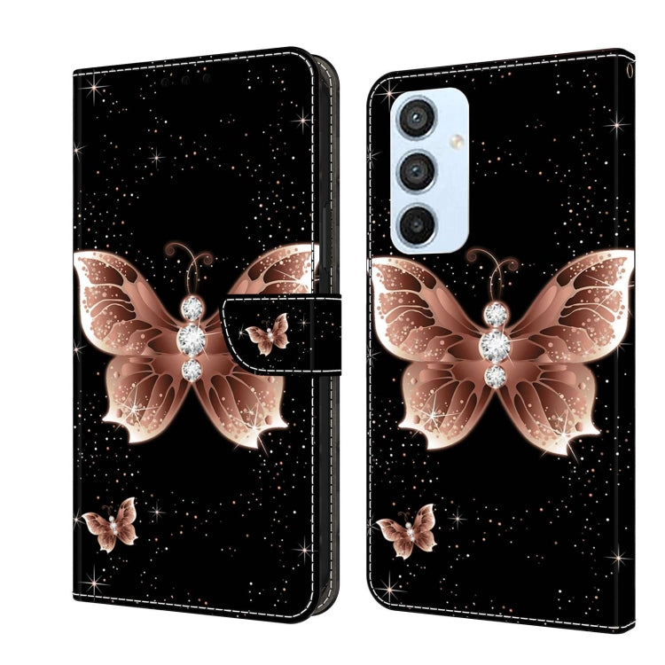 For Samsung Galaxy A54 5G Crystal 3D Shockproof Protective Leather Phone Case(Pink Diamond Butterfly)