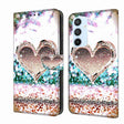 For Samsung Galaxy A54 5G Crystal 3D Shockproof Protective Leather Phone Case(Pink Diamond Heart) - free shipping - PMC TechLife - Order now!