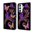 For Samsung Galaxy A54 5G Crystal 3D Shockproof Protective Leather Phone Case(Purple Flower Butterfly) - free shipping - PMC TechLife - Order now!