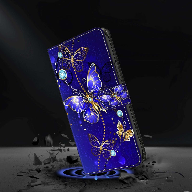 For Samsung Galaxy A54 5G Crystal 3D Shockproof Protective Leather Phone Case(Diamond Butterfly)