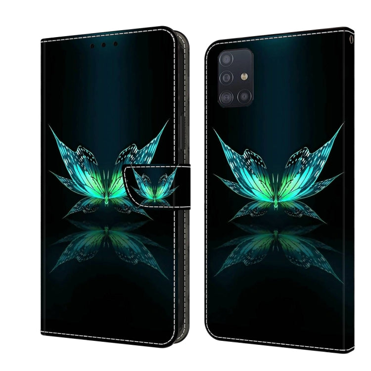 For Samsung Galaxy A71 4G Crystal 3D Shockproof Protective Leather Phone Case(Reflection Dutterfly)