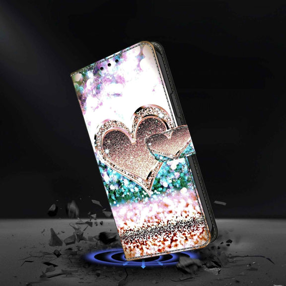 For Samsung Galaxy A71 4G Crystal 3D Shockproof Protective Leather Phone Case(Pink Diamond Heart)