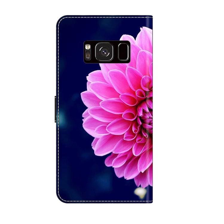 For Samsung Galaxy S8 Crystal 3D Shockproof Protective Leather Phone Case(Pink Petals)