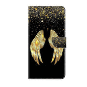 For Samsung Galaxy S8 Crystal 3D Shockproof Protective Leather Phone Case(Golden Wings)