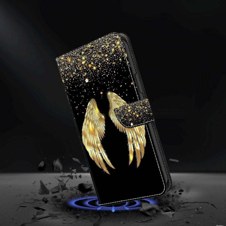 For Samsung Galaxy S8 Crystal 3D Shockproof Protective Leather Phone Case(Golden Wings)