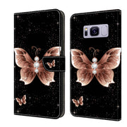 For Samsung Galaxy S8+ Crystal 3D Shockproof Protective Leather Phone Case(Pink Diamond Butterfly)