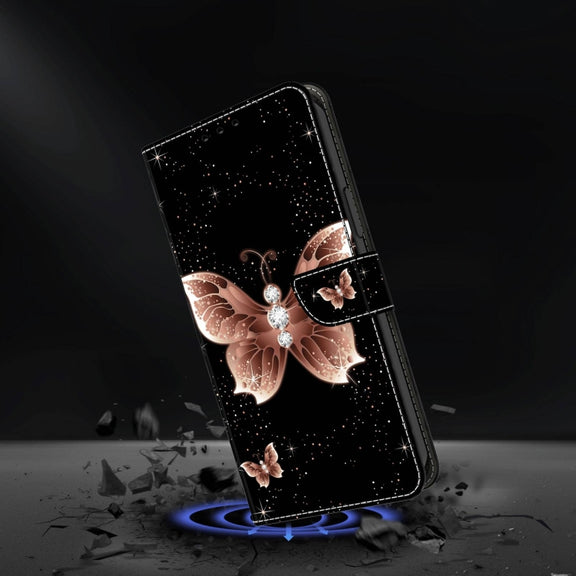 For Samsung Galaxy S8+ Crystal 3D Shockproof Protective Leather Phone Case(Pink Diamond Butterfly)