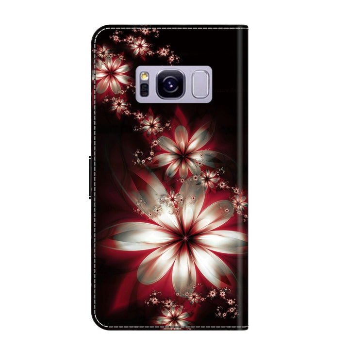 For Samsung Galaxy S8+ Crystal 3D Shockproof Protective Leather Phone Case(Fantastic Flower)