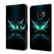 For Samsung Galaxy S9 Crystal 3D Shockproof Protective Leather Phone Case(Reflection Dutterfly)