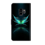 For Samsung Galaxy S9 Crystal 3D Shockproof Protective Leather Phone Case(Reflection Dutterfly)