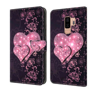 For Samsung Galaxy S9+ Crystal 3D Shockproof Protective Leather Phone Case(Lace Love)