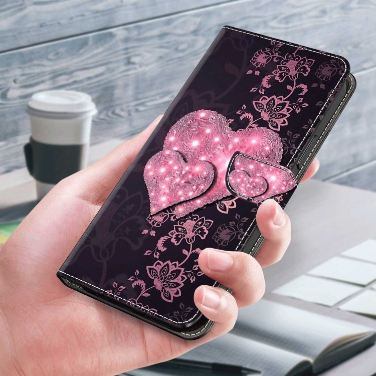 For Samsung Galaxy S9+ Crystal 3D Shockproof Protective Leather Phone Case(Lace Love)