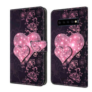 For Samsung Galaxy S10 Crystal 3D Shockproof Protective Leather Phone Case(Lace Love)