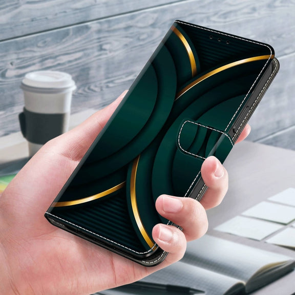 For Samsung Galaxy S10+ Crystal 3D Shockproof Protective Leather Phone Case(Gold Outline)