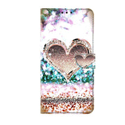 For Samsung Galaxy S10e Crystal 3D Shockproof Protective Leather Phone Case(Pink Diamond Heart)