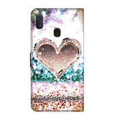 For Samsung Galaxy S10e Crystal 3D Shockproof Protective Leather Phone Case(Pink Diamond Heart)