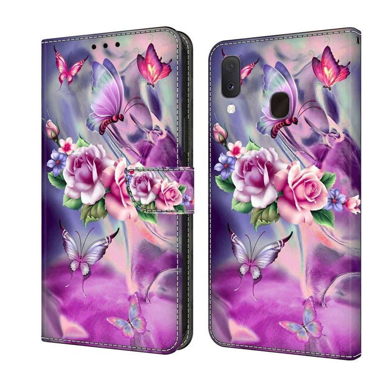 For Samsung Galaxy S10e Crystal 3D Shockproof Protective Leather Phone Case(Butterfly)