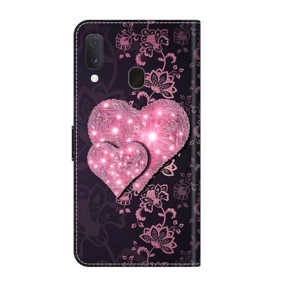 For Samsung Galaxy S10e Crystal 3D Shockproof Protective Leather Phone Case(Lace Love)
