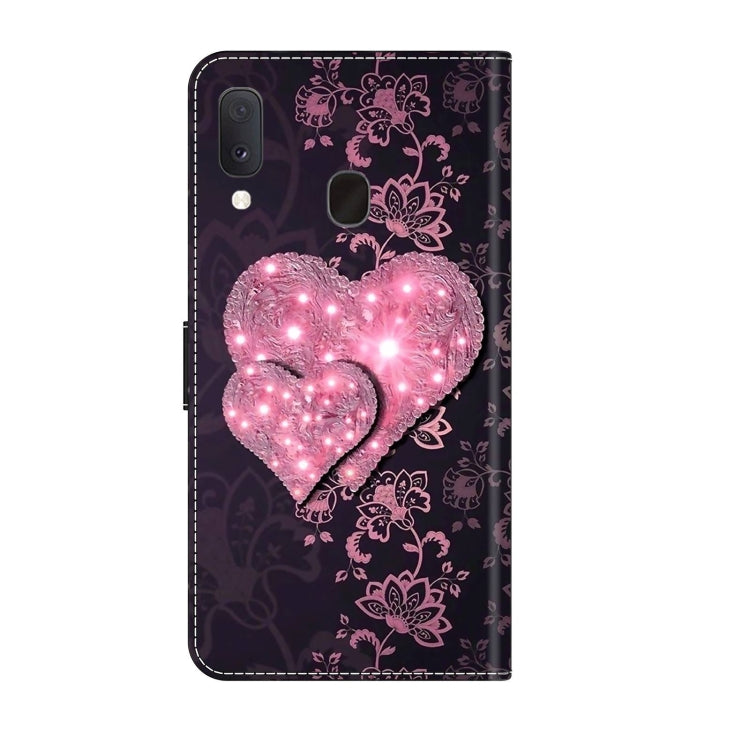 For Samsung Galaxy S10e Crystal 3D Shockproof Protective Leather Phone Case(Lace Love)