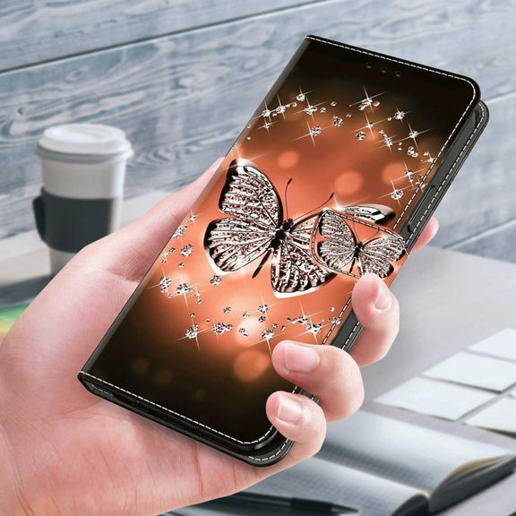 For Samsung Galaxy S20 FE Crystal 3D Shockproof Protective Leather Phone Case(Crystal Butterfly)