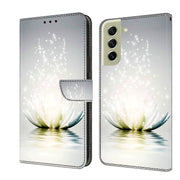 For Samsung Galaxy S21 FE 5G Crystal 3D Shockproof Protective Leather Phone Case(Light Lotus)