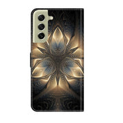 For Samsung Galaxy S21 FE 5G Crystal 3D Shockproof Protective Leather Phone Case(Luminous Building)