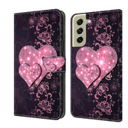 For Samsung Galaxy S21 FE 5G Crystal 3D Shockproof Protective Leather Phone Case(Lace Love)