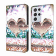 For Samsung Galaxy S21 Ultra Crystal 3D Shockproof Protective Leather Phone Case(Pink Diamond Heart) - free shipping - PMC TechLife - Order now!