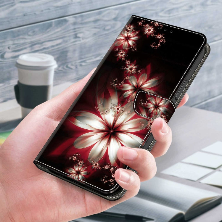 For Samsung Galaxy S22 Crystal 3D Shockproof Protective Leather Phone Case(Fantastic Flower)