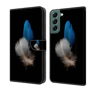 For Samsung Galaxy S22+ Crystal 3D Shockproof Protective Leather Phone Case(Two Branches)