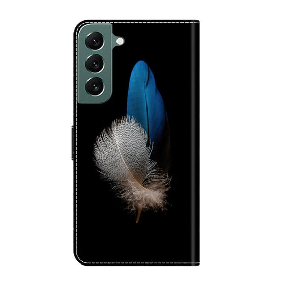 For Samsung Galaxy S22+ Crystal 3D Shockproof Protective Leather Phone Case(Two Branches)