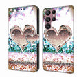For Samsung Galaxy S22 Ultra Crystal 3D Shockproof Protective Leather Phone Case(Pink Diamond Heart) - free shipping - PMC TechLife - Order now!